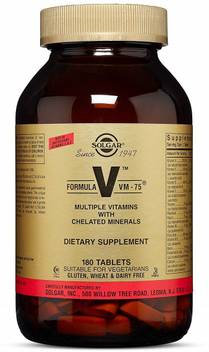 Solgar Formula V, VM-75, Multiple Vitamins with Chelated Minerals, 180  Tablets Price in India - Buy Solgar Formula V, VM-75, Multiple Vitamins  with Chelated Minerals, 180 Tablets online at Flipkart.com