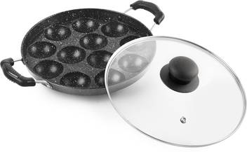 Cello 12 Cavity Heavy Weight Non Stick Aluminium Appam Maker Pan Paniarakkal With Lid Price In India Buy Cello 12 Cavity Heavy Weight Non Stick Aluminium Appam Maker Pan Paniarakkal With Lid Online