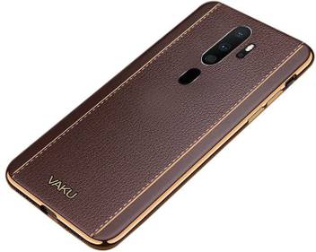 Vaku Luxos Back Cover For Oppo A5 2020 Vertical Leather Stitched