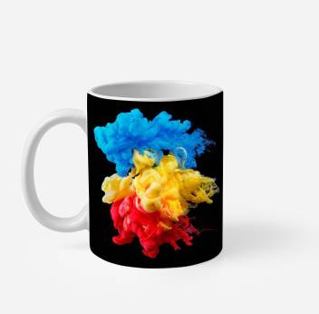 Expressc Beautiful Blue Yellow And Red Colour Abstract Printed On