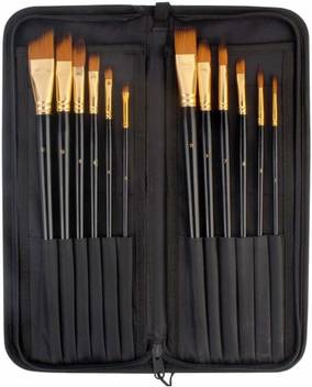 Flipkart.com | Kiki Paint brush Set Artist Quality Long Handled Paint  Brushes with Zippered Carry Case/Pop-Up Stand, 12 Piece Set -