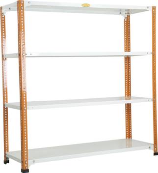 Mil Nil Prime Crc Sheet 4 Shelf Multipurpose Slotted Angle Rack 48 X 47 X 15 Inch 18 Gauge Orange Ivory Powder Coated Iron Wall Shelf Price In India Buy Mil Nil Prime