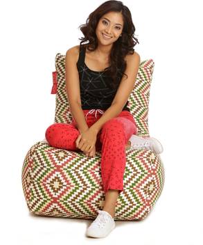 Style Homez Xxl Chair Cotton Canvas Ikat Printed Bean Bag Xxl Size