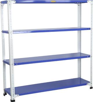 Mil Nil Prime Crc Sheet 4 Shelf Multipurpose Slotted Angle Rack 48 X 47 X 12 Inch 22 Gauge Blue White Powder Coated Iron Wall Shelf Price In India Buy Mil Nil Prime
