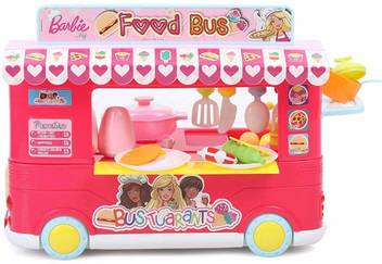 Barbie Food Bus Play Set With Sound Lights Toy Set Food Bus Play Set With Sound Lights Toy Set Buy Food Bus Toys In India Shop For Barbie