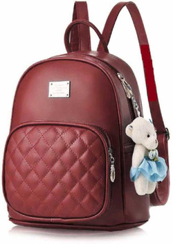 cute black leather backpack