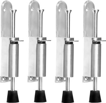 Nixnine Nx164 Pack Of 4 Single Door Stopper Stainless Steel Floor Door Stop Holder With Rubber