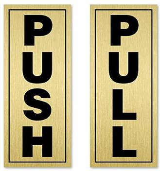 Deziine Push Pull Metallic Gold Color Sign Sticker For Glass Doors Office Hospital Mall Business Combo Emergency Sign Price In India Buy Deziine Push Pull Metallic Gold Color Sign Sticker For