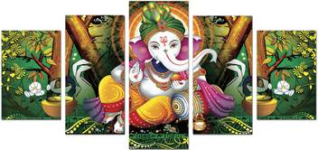 Poster N Frames Split Painting Frames Of 5 Panel Of Ganesha
