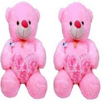 Teddy Sport 2 Feet Combo Of Cute Lovable Stuffed Spongy Hugable Rose Teddy Bears 60 Cm Pink 26 Cm 2 Feet Combo Of Cute Lovable Stuffed Spongy Hugable Rose