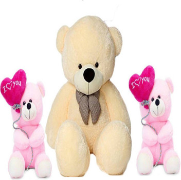 two cute teddy bears in love