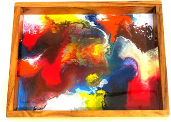 Natural Furniture India Multi Color Epoxy Resin Rectangle Serving Furniture India Multi Color Epoxy Resin