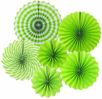 Bhakti Green Paper Fans Decoration Set Price In India Buy Bhakti