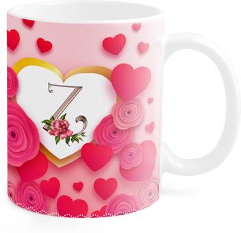 Andv Alphabet Letter Z Printed On Beautiful Heart Shaped Pink Rose Frame Tea Coffee M Agab1900c0 Ceramic Coffee Mug Price In India Buy Andv Alphabet Letter Z Printed On Beautiful Heart Shaped Pink
