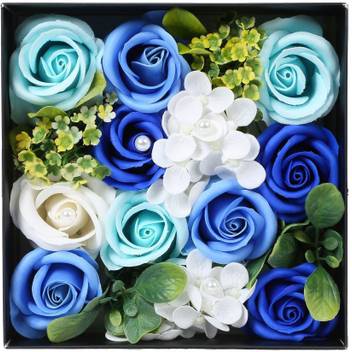 Scrafts Blue White 10 Scented Bath Soap Rose Petals Bouquet Gift Box Set Multicolor Rose Artificial Flower Price In India Buy Scrafts Blue White 10 Scented Bath Soap Rose Petals Bouquet