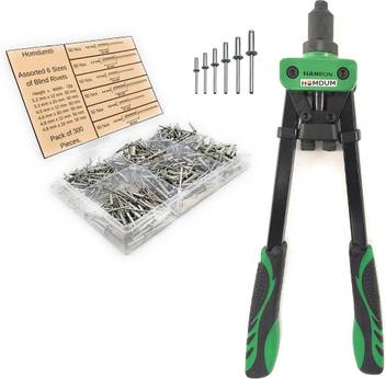 Homdum Non Slip 14 Double Handle Rivet Gun With Pop Rivets Hand Pull Riveter Nail Gun And 300 Nos Of Assorted Blind Rivet Medium Duty Squeeze Rivet Gun Price In India