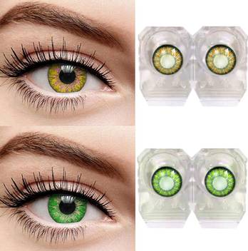 Glance Gallaxy Green And Hazel Color Contact Lens 2 Pair With Case