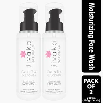 Jivaka Naturals Paraben Free Sulphate Free Green Tea And Lodhra Moisturizing Dry Skin Sensitive Skin Mild For Men Women Boys And Girls 200 Gm Pack Of 2 Face Wash Price In