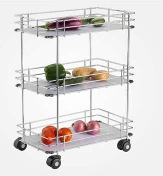Vdnsi Modular Stainless Steel 3 Layer Onion Potato Stand For Kitchen Fruit Vegetable Stand Storage Trolley Steel Kitchen Trolley Price In India Buy Vdnsi Modular Stainless Steel 3 Layer Onion Potato