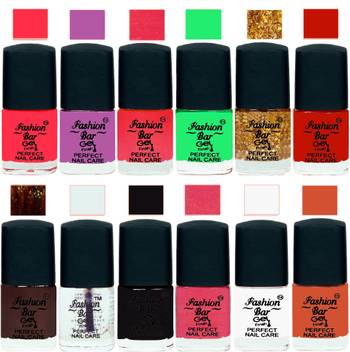 Fashion Bar New Trash Trendy Touch Nail Polish Neon Pink Violet Purple Shimmer Pink Spring Green Glitter Gold Red Dark Choco Brown Basecoat Black Sheer Pink White Rich Brown Price In India Buy Fashion Bar New Trash Trendy Touch Nail Polish Neon