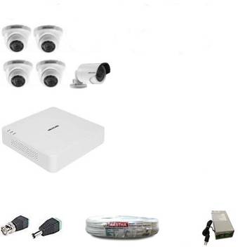 Hikvision Aed Hikvision 8 Channal 1080p Hd Dvr 1pcs Bullet Camera 720p 1pcs Dome Camera 720p 4pcs Aed Wire Bundle 1pcs Aed Power Supply 1pcs Bnc Dc Connector Security Camera Price In India Buy Hikvision