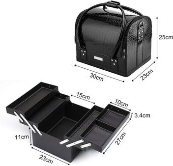 Royalkart Alligator Pattern Professional Beauty Make Up Case Nail Cosmetic Box Vanity Case Black Makeup Vanity Box Price In India Buy Royalkart Alligator Pattern Professional Beauty Make Up Case Nail Cosmetic
