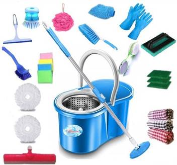 Shivonic House Hold Using Cleaning Bucket Mop Set Combo Toilet Brush Mop Cleaning Cloth Glove Cleaning Wipe Mop Set Mop Refill Floor Wiper Bucket Price In India Buy Shivonic House Hold