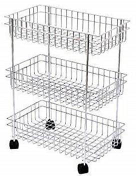 Vdnsi Stainless Steel 3 Layer Onion Potato Stand For Kitchen Fruit Vegetable Stand Storage Trolley Steel Kitchen Trolley Price In India Buy Vdnsi Stainless Steel 3 Layer Onion Potato Stand For