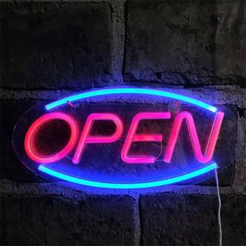 Xergy Neon Signs Open Shaped Led Neon Lights Sign Light Up Advertisement Displays Signs For Business Stores Bars Shops Wall Decor 17 7 X8 9 Powered By Usb Wire Night Lamp Price In India