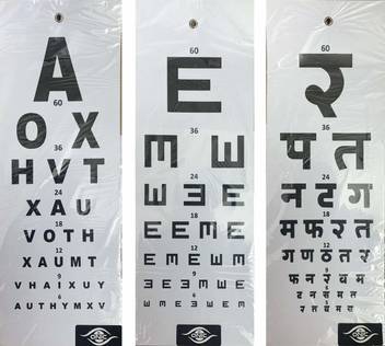 Optify 3 Pack Of English Hindi Illiterate Distance Vision Eye
