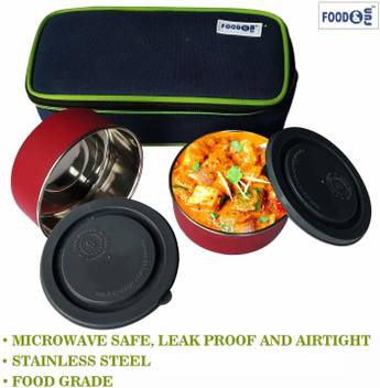 Flipkart Food Fun Insulated Compact Microwave Safe Stainless Steel Lunch Box For Office Men Women School Kids With Bag Cover Air 2 Containers Cover Air 2 Containers Lunch Box