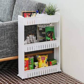 Jay Datar Sales 3 Tier Slim Multipurpose Storage Rack Space Saving Storage Organizer Rack Shelf With Wheels Plastic Kitchen Rack Plastic Wall Shelf Price In India Buy Jay Datar Sales