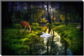 Craftsfest Vastu Deer Swan Self Adhesive 7mm Mdf Painting Ink 12