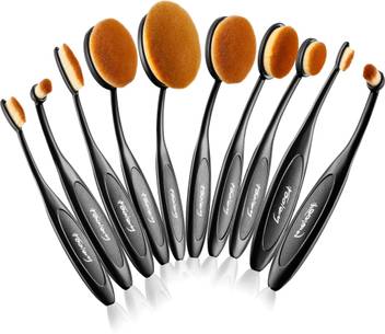 Foolzy Set Of 10 Oval Makeup Brushes Set Price In India Buy Foolzy Set Of 10 Oval Makeup Brushes Set Online In India Reviews Ratings Features Flipkart Com