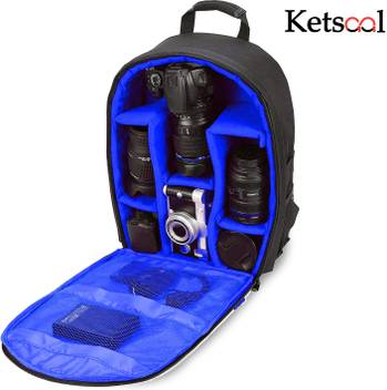 Ketsaal Shoulder Backpack To Carry Dslr Slr Lens Camera Bag Blue Black Camera Bag Ketsaal Flipkart Com