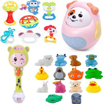 Toyvala Fun Baby Rattle Toy Fun Education Ball Ring Develop Intelligence Training Grasping Rattles Teether Toys