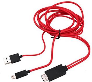 Chg Mhl To Hdmi Adapter Micro Usb To Hdmi 1080p Hd Tv Cable Adapter For Android Samsung Phones Red 2 M Mhl Cable Chg Flipkart Com