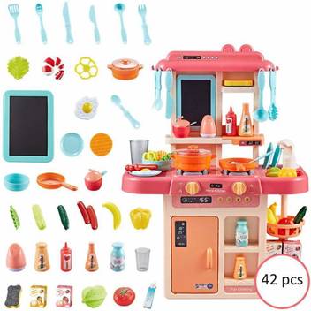 Skediz Kitchen Playset Kids Play Kitchen With Realistic Lights