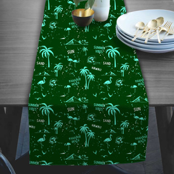 dark green table runner