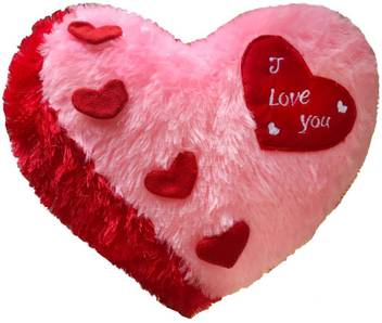 PriMaryHoMe Love Heart Shape Pillow for valentine gift , Just For you  Pillow (Pink) - 37 cm - Love Heart Shape Pillow for valentine gift , Just  For you Pillow (Pink) .