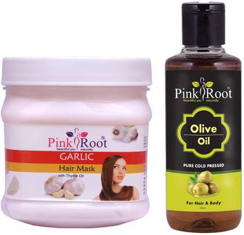 Pink Root Garlic Hair Mask 500gm With Olive Hair Oil 100ml Price