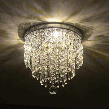 Indsmart 27cm Width Crystal Chandelier Led Ceiling Light Pendant Bulb Lamp In India - Crystal Chandelier Ceiling Light Pendant