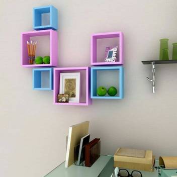 M T M Enterprises Square Shelf Floating Mdf Wall Shelf Medium Dentistry Fiber Set Of 6 Package Of