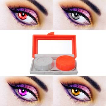 Eycog 4 Pair Red Grey Violet And Honey Colored Contact Lens For Eye Men Women With 1 Eye Lens Travel Kit Container Monthly Price In India Buy Eycog 4 Pair Red