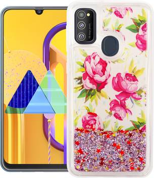 Gbaks Back Cover For Samsung Galaxy M30s Fully Glitter And Liquid With Printed Multi Rose In The Middle Gbaks Flipkart Com