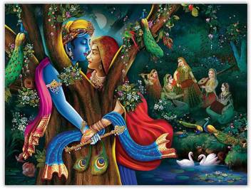 The Love Bird Radha Krishna Sparkle Coated Self Adesive Poster Without  Frame Paper Print - Religious posters in India - Buy art, film, design,  movie, music, nature and educational paintings/wallpapers at Flipkart.com