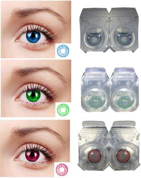 Color Style Green Dark Blue Red Colored Contact Lens Monthly 0 Colored Contact Lenses Pack Of 6 Monthly Price In India Buy Color Style Green Dark Blue Red Colored Contact Lens