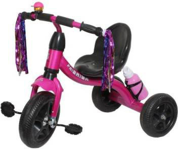 pink tricycle with basket