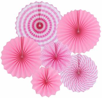 Flyer Pink Pink Round Hanging Party Paper Fans Decorations Price