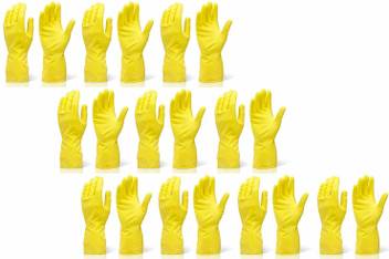 Mai 10 Pair Large Reusable Rubber Cleaning Hand Gloves Household For Coronavirus Sun Protection Cleaning Gardening And Washing Purposes Combo Made In India Wet And Dry Glove Set Price In India
